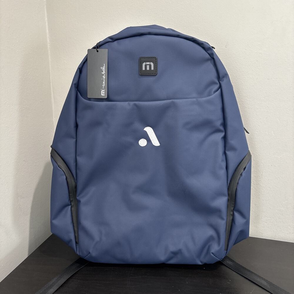 NWT Travis Matthew Backpack Navy Blue Water Repellent Travel Laptop Bag